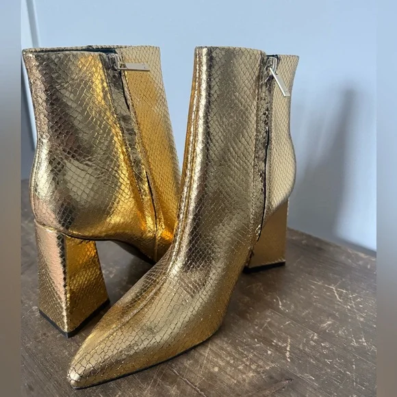 NEW Mark Fisher LTD Gold Ankle Boots - Size 6.5 - Picture 4 of 4